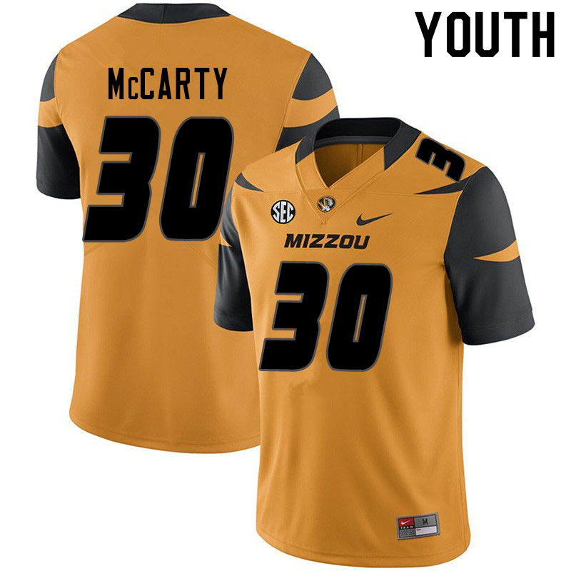 Youth #30 Carson McCarty Missouri Tigers College Football Jerseys Sale-Yellow